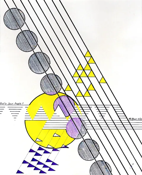 “What’s Your Angle?”, a drawing by Michael C. Brown